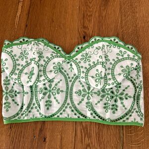 Charo Ruiz Ibiza white and green bustier